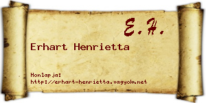 Erhart Henrietta névjegykártya