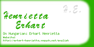 henrietta erhart business card